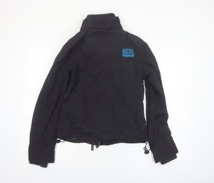 Superdry Women's Black Polyester Bomber Jacket Size S Full Zip