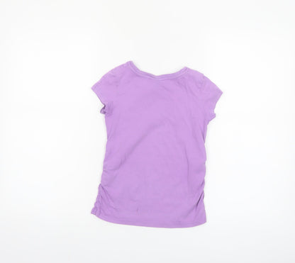 Bench Girls Purple 7-8 Years Logo Cotton Short Sleeve T-Shirt