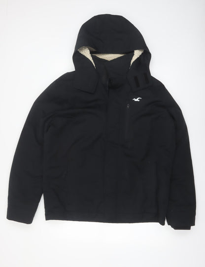 Hollister Men's Black XL All-Weather Hooded Parka Jacket