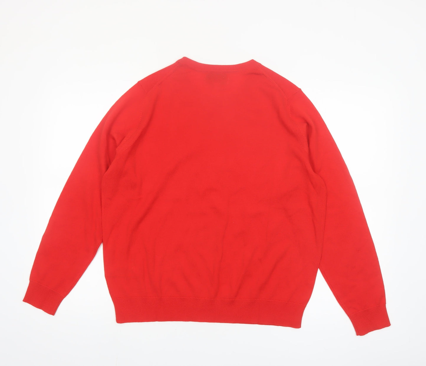 Marks and Spencer Women Red Merino Wool Crew Neck Jumper Size 16