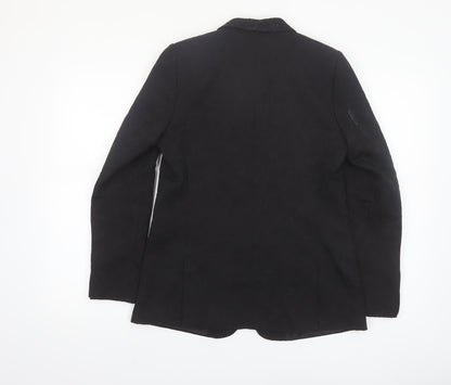 The Kooples Women's Black Single-Breasted Blazer Size 10 Jacquard Tailored Jacket