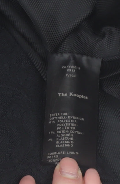 The Kooples Women's Black Single-Breasted Blazer Size 10 Jacquard Tailored Jacket