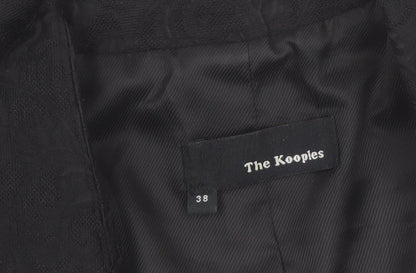 The Kooples Women's Black Single-Breasted Blazer Size 10 Jacquard Tailored Jacket