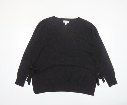 The White Company Women Black Wool Cashmere Crew Neck Jumper Size 14