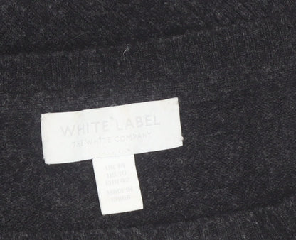 The White Company Women Black Wool Cashmere Crew Neck Jumper Size 14