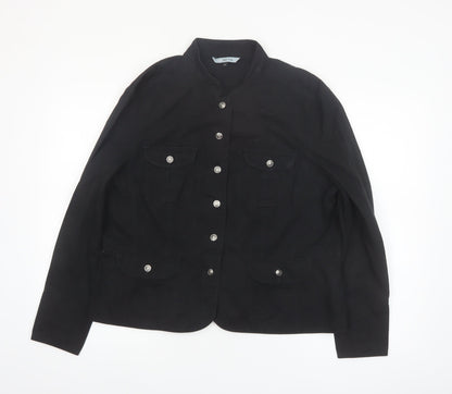 Red Herring Women’s Black Cotton Military Jacket Size 18