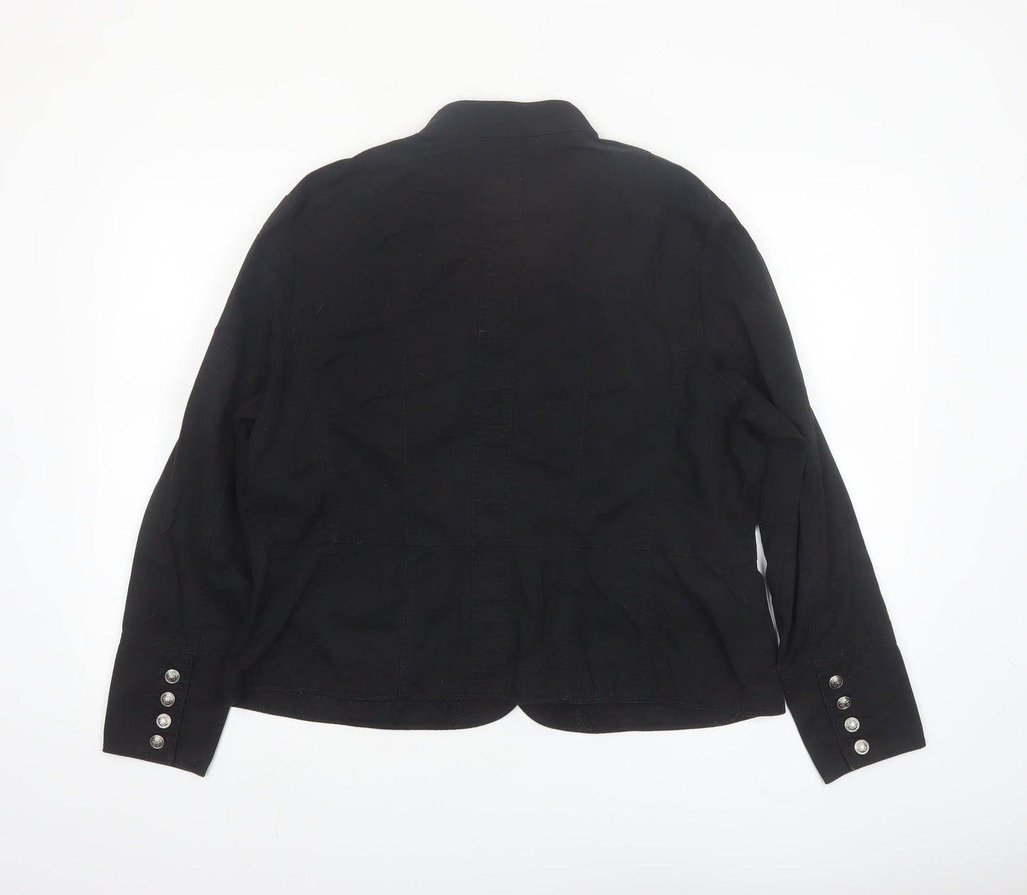 Red Herring Women’s Black Cotton Military Jacket Size 18