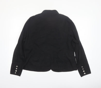Red Herring Women’s Black Cotton Military Jacket Size 18