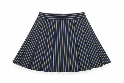 Tail Womens Blue Striped Pleated Skirt Size 10 Microfibre