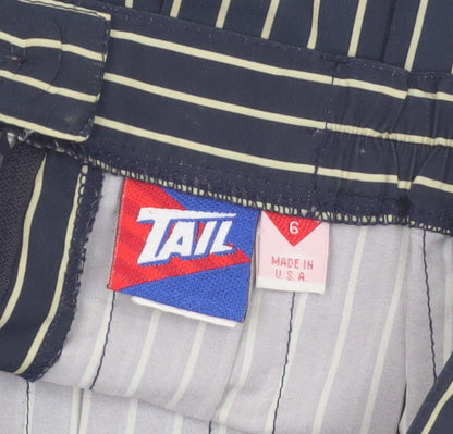 Tail Womens Blue Striped Pleated Skirt Size 10 Microfibre
