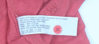 Fat Face Women’s Pink Cotton Racerback Button Tank Top Size 8