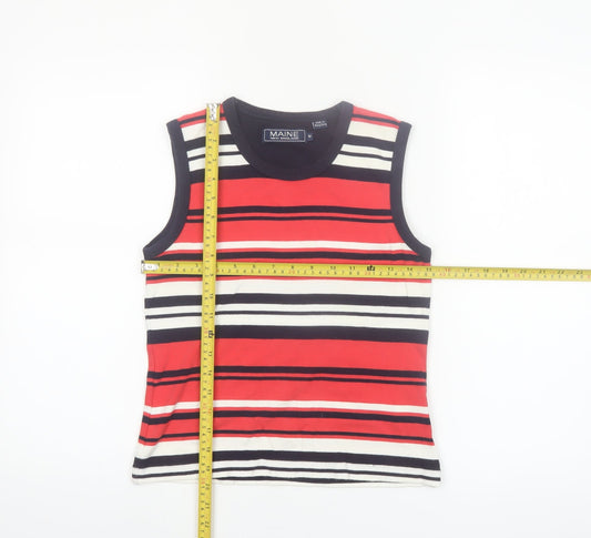 Maine New England Women's Multicoloured Striped Cotton Tank Top Size 12