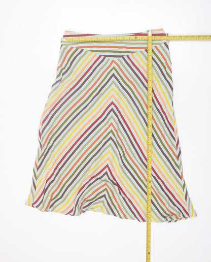 Marks and Spencer Women's Multicoloured A-Line Knee Length Skirt Size 12