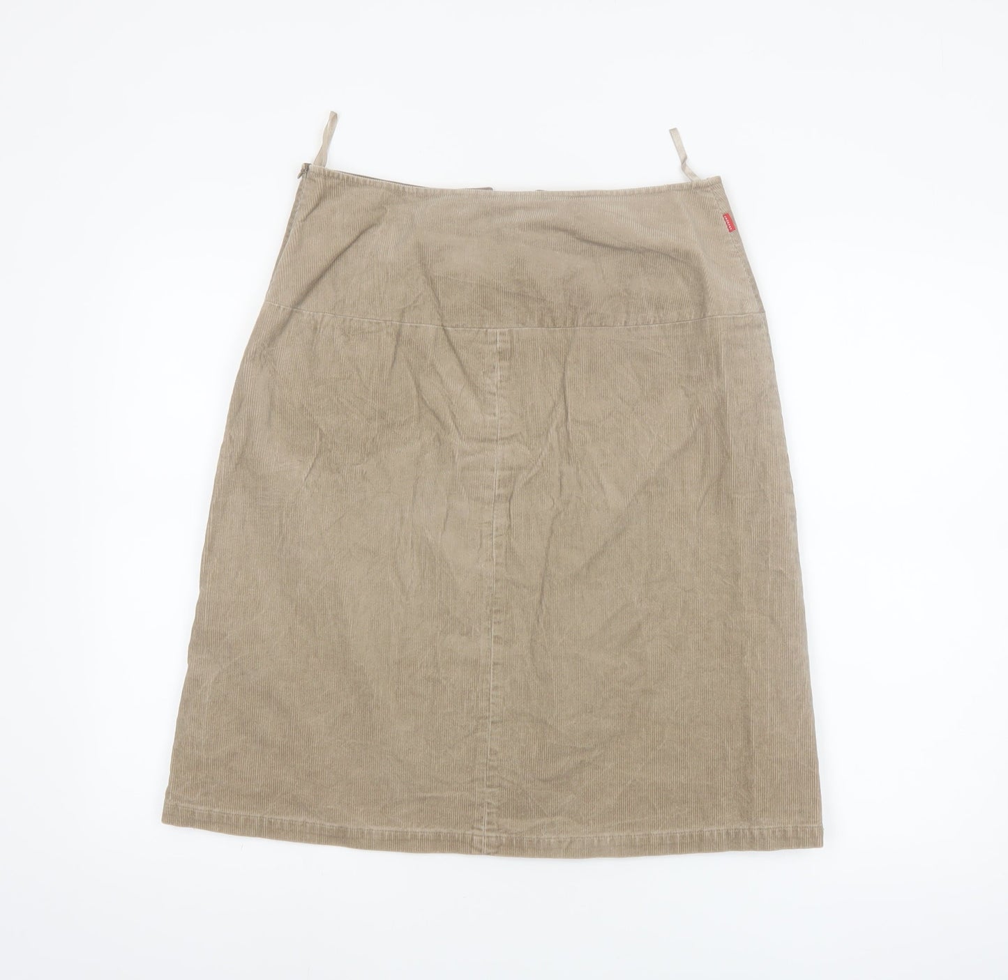 Jackpot Womens Beige Corduroy A-Line Belted Skirt Size 10