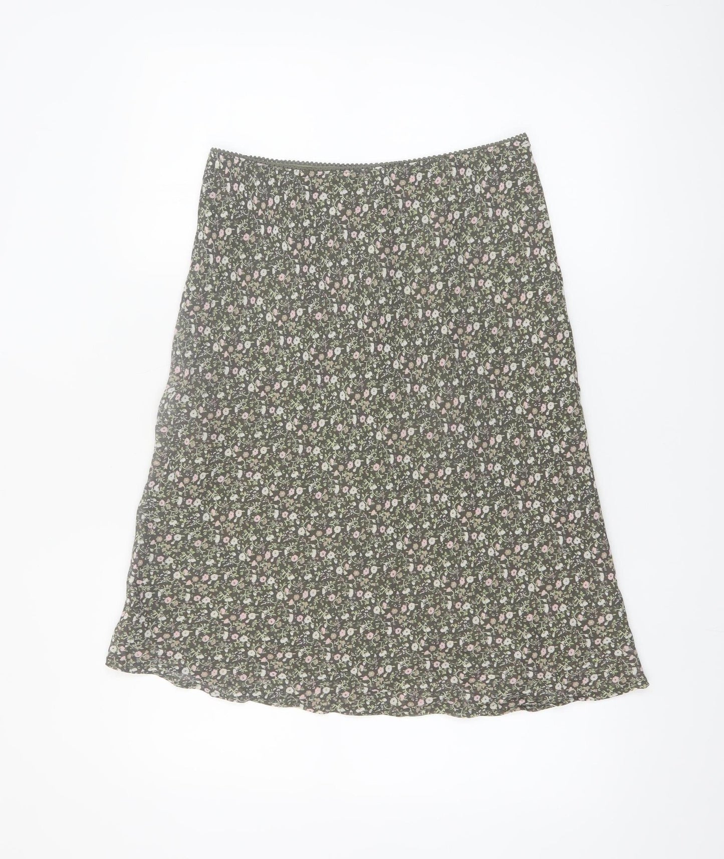 Esprit Women's Green Floral A-Line Midi Skirt Size S