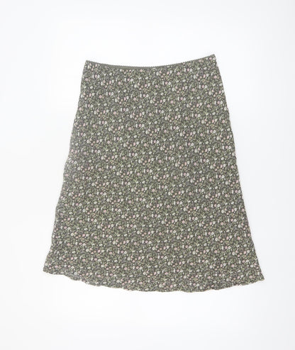 Esprit Women's Green Floral A-Line Midi Skirt Size S