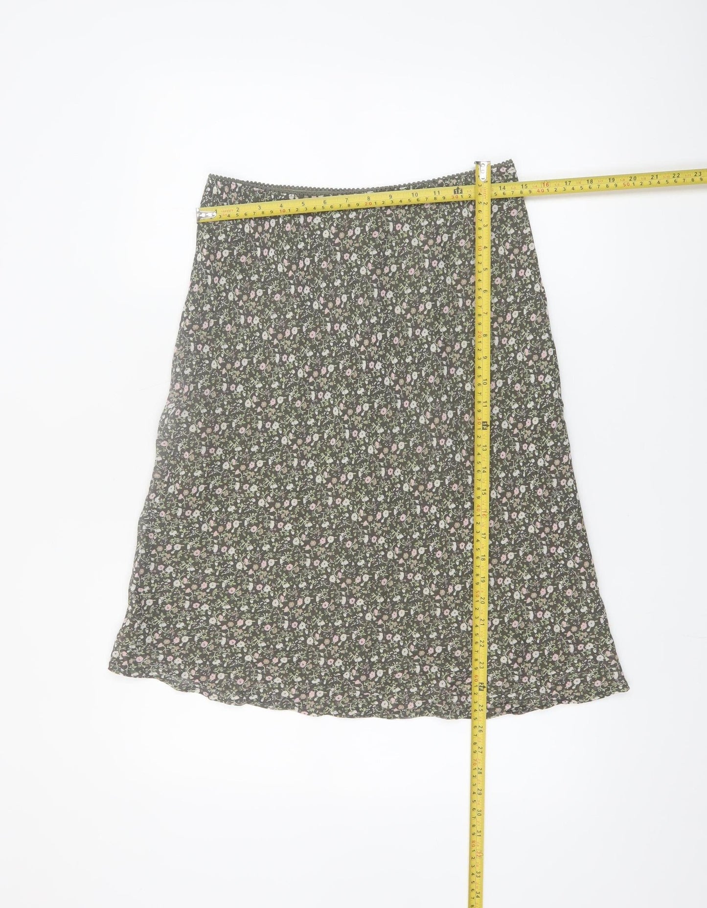 Esprit Women's Green Floral A-Line Midi Skirt Size S