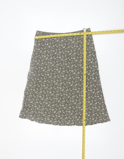 Esprit Women's Green Floral A-Line Midi Skirt Size S
