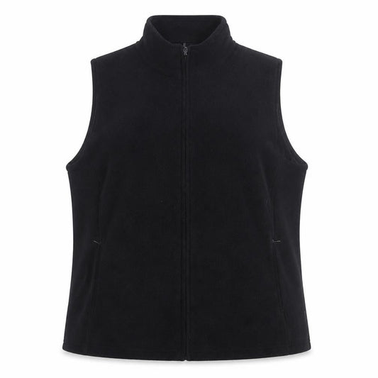 Isle Essentials Women's Black Fleece Waistcoat Size 18-20 L Zip Front