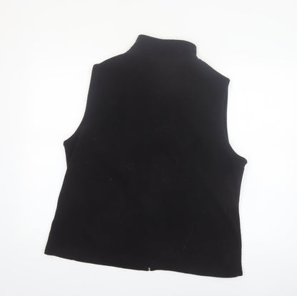 Isle Essentials Women's Black Fleece Waistcoat Size 18-20 L Zip Front