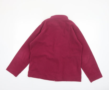 Isle Womens Red Fleece Full Zip Jacket Size M 14-16