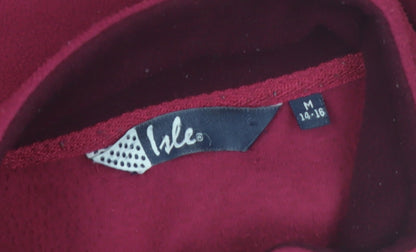 Isle Womens Red Fleece Full Zip Jacket Size M 14-16