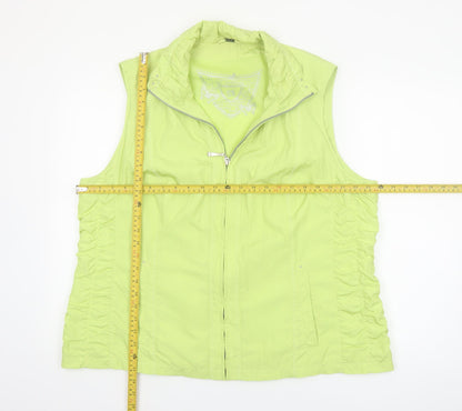 Barbara Lebek Womens Green Size 20 Lightweight Zip Waistcoat