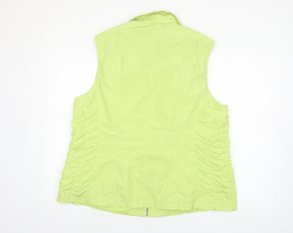 Barbara Lebek Womens Green Size 20 Lightweight Zip Waistcoat