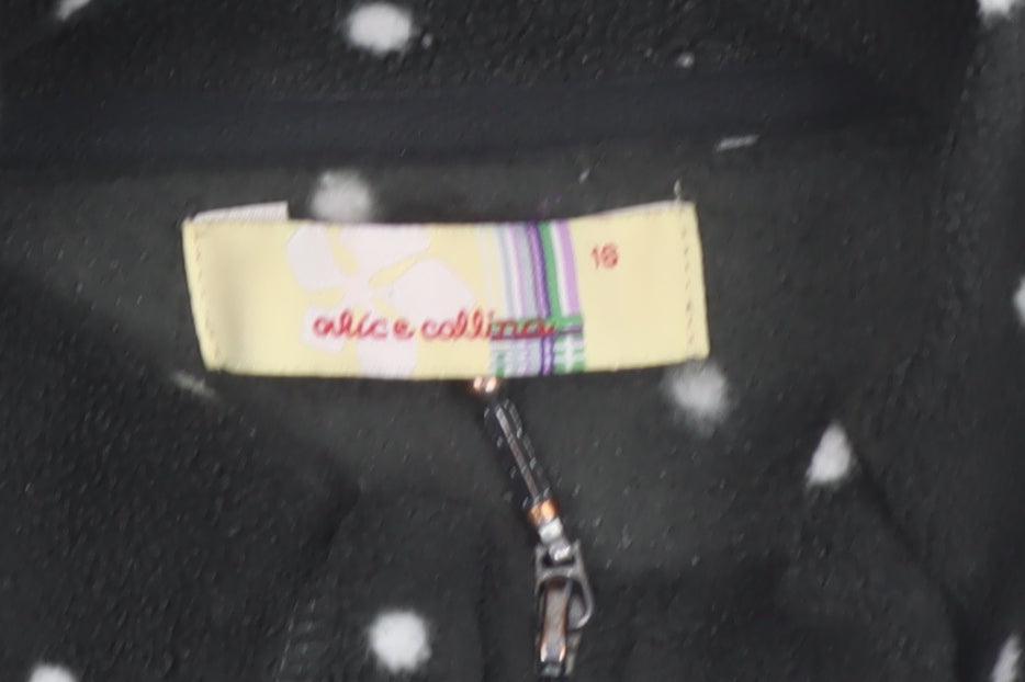 Alice Collins Women's Black Polka Dot Fleece Jacket Size 18