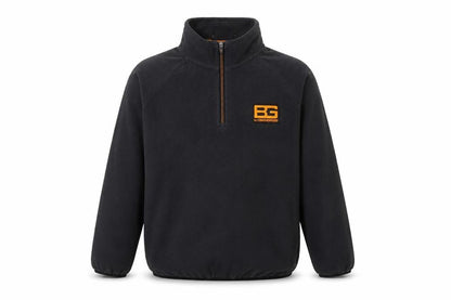 Front view of Craghoppers boys’ black fleece 1/2 zip sweatshirt age 11-12 outdoor warm top