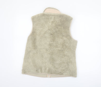 White Stuff Women's Beige Fleece Zip Waistcoat Size 12