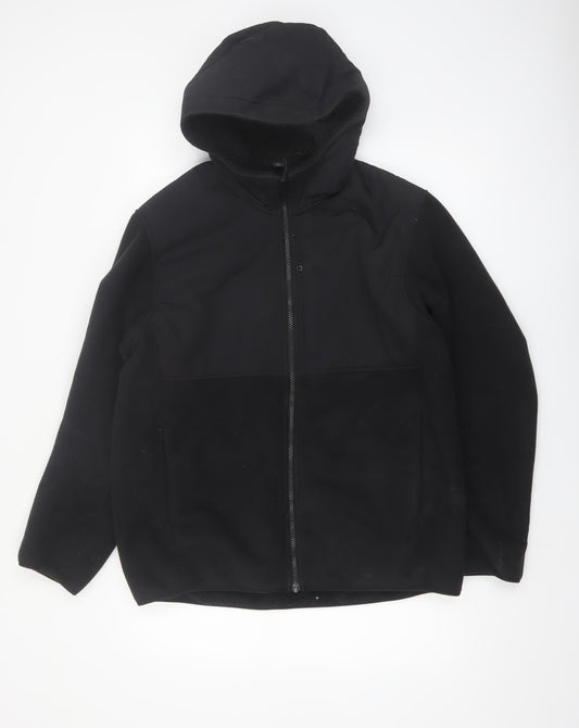 Uniqlo Men’s Black Hooded Soft Shell Fleece Lined Jacket Size M