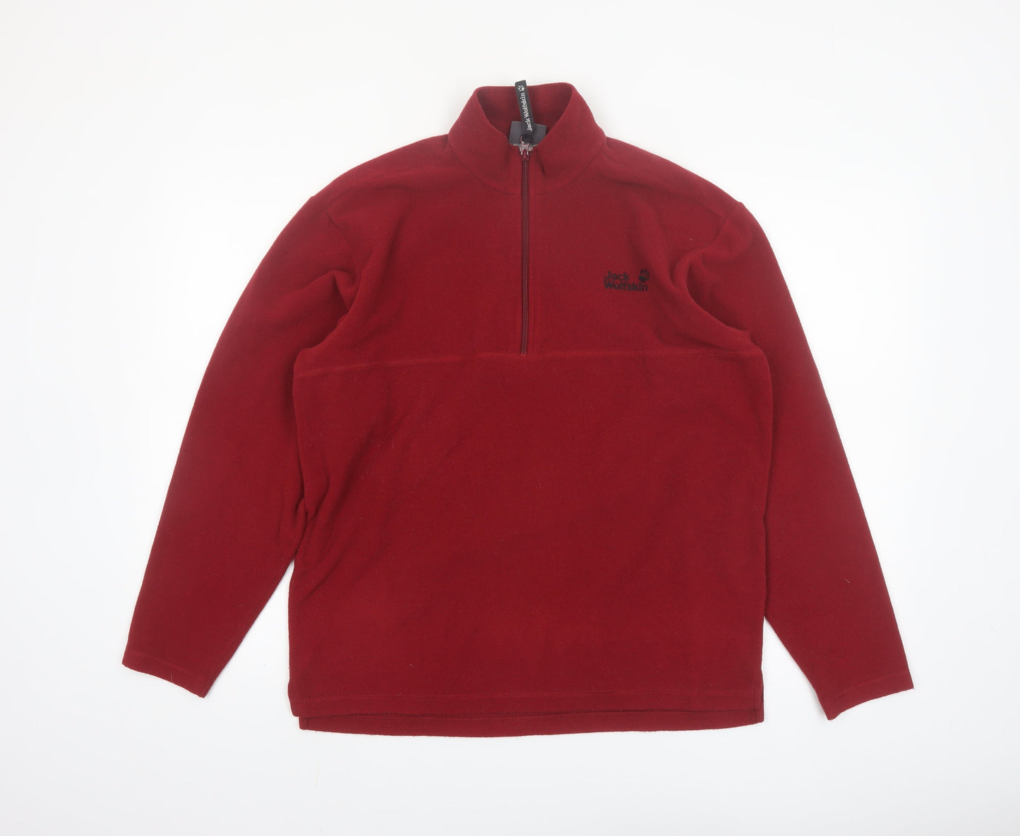 Jack Wolfskin Men's Red Fleece 1/2 Zip Pullover Sweatshirt Size S