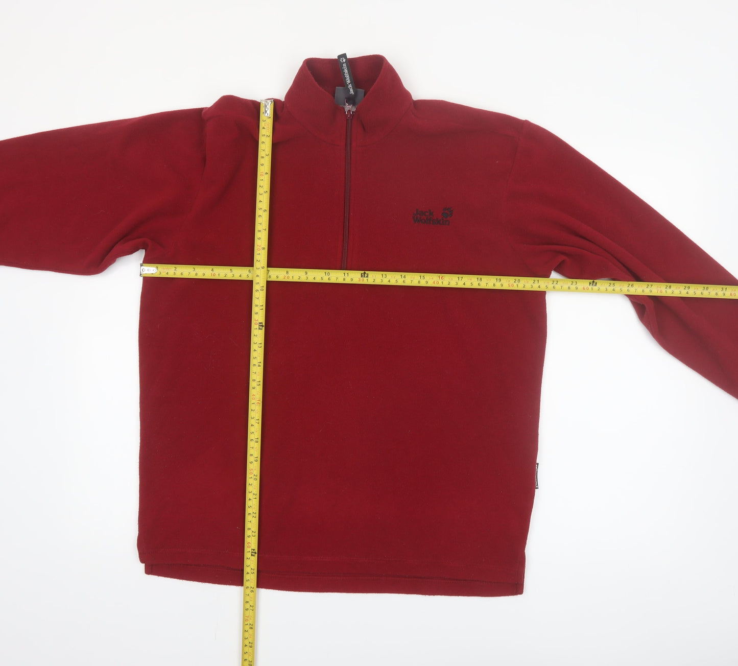 Jack Wolfskin Men's Red Fleece 1/2 Zip Pullover Sweatshirt Size S