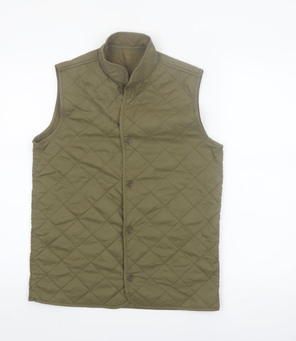 Marks and Spencer Boys Green Quilted Waistcoat 13-14 Years Lined Thermal