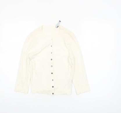Karen Millen Women’s Ivory Long Sleeve Crew Neck Cardigan XS