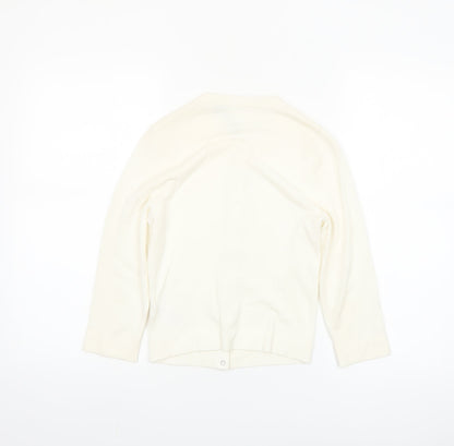 Karen Millen Women’s Ivory Long Sleeve Crew Neck Cardigan XS