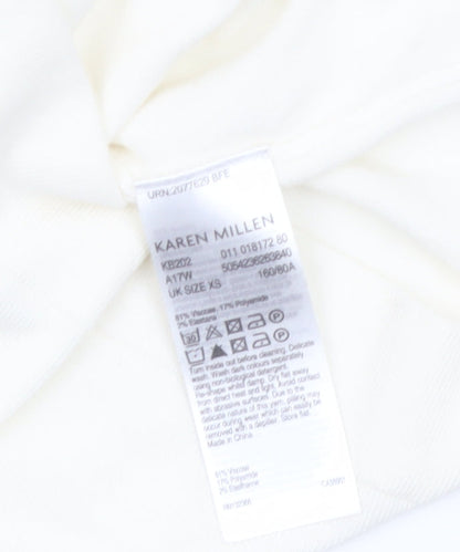 Karen Millen Women’s Ivory Long Sleeve Crew Neck Cardigan XS