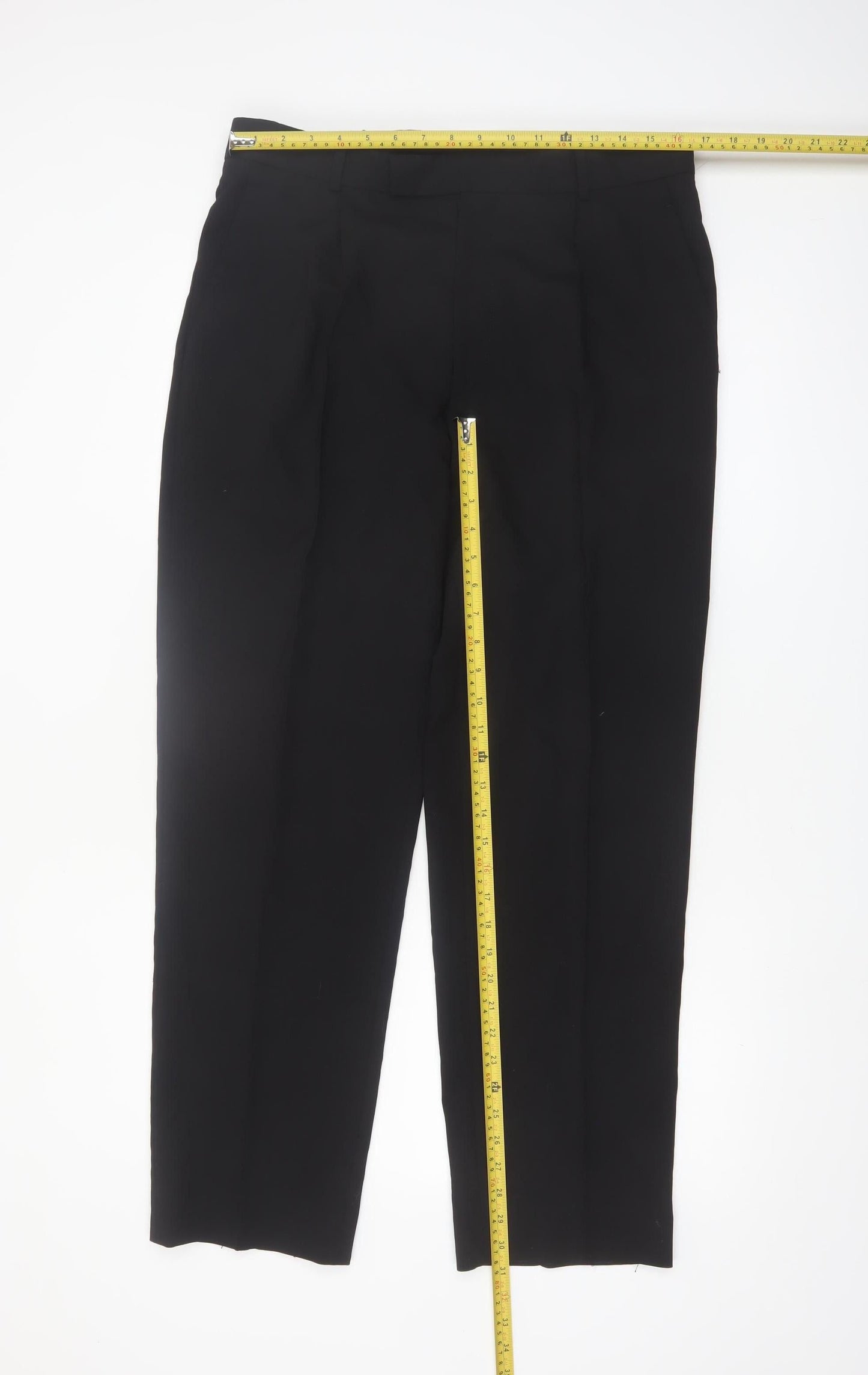Austin Reed Men's Black Wool Dress Pants 34F Classic Fit Trousers