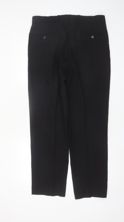 Austin Reed Men's Black Wool Dress Pants 34F Classic Fit Trousers