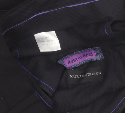 Austin Reed Men's Black Wool Dress Pants 34F Classic Fit Trousers
