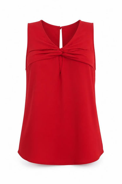 Coast Women's Red Sleeveless Blouse UK 6 Polyester Knot Front