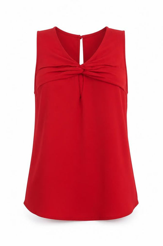 Coast Women's Red Sleeveless Blouse UK 6 Polyester Knot Front