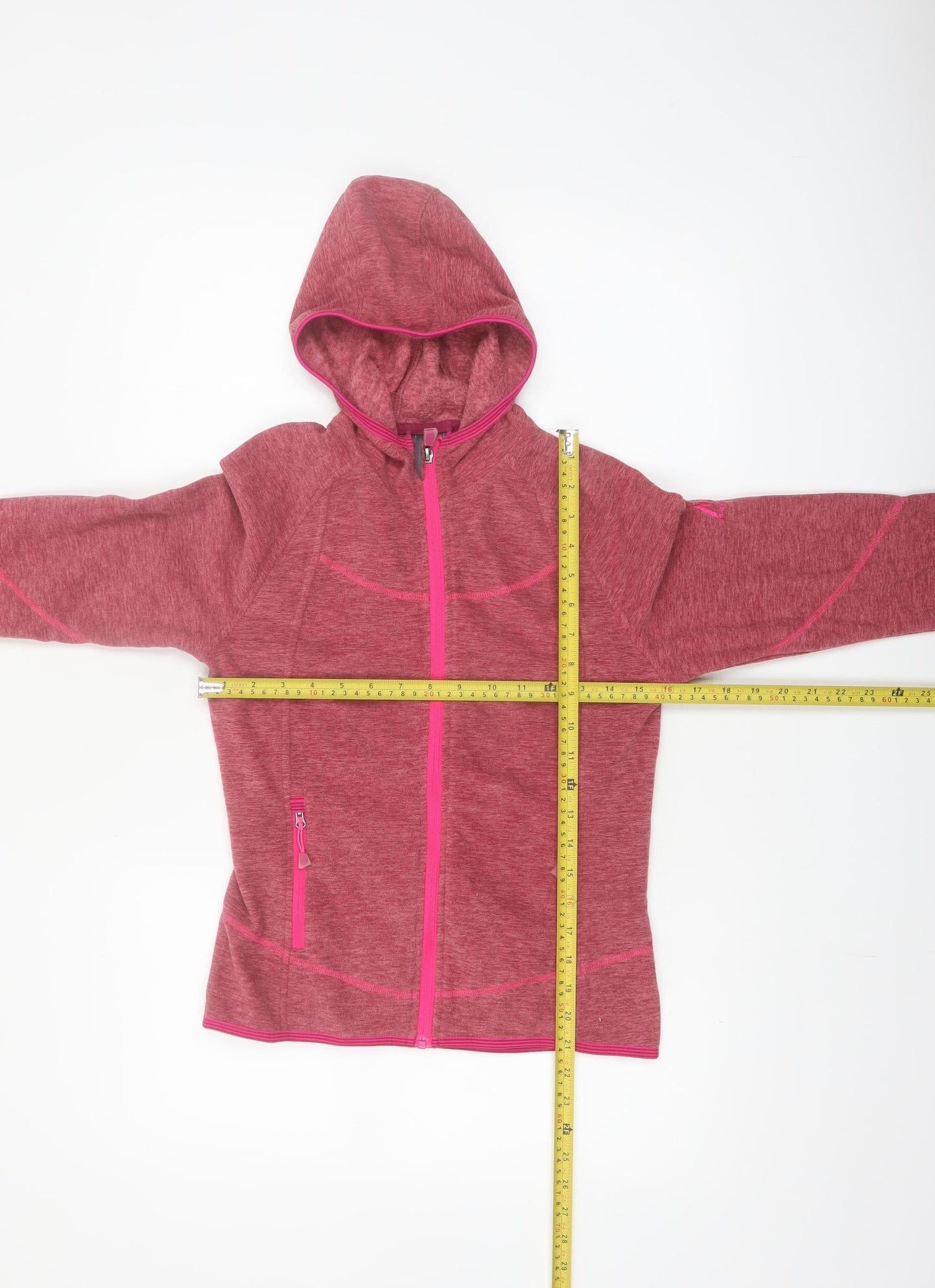 McKINLEY Girls Pink Full Zip Fleece Hoodie Size 12 Years