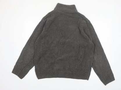Dunnes Men’s Grey Acrylic 1/4 Zip High Neck Jumper L