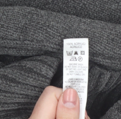 Dunnes Men’s Grey Acrylic 1/4 Zip High Neck Jumper L