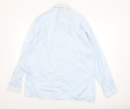 Paul Costelloe Men’s Blue 16.5in Cotton Long Sleeve Button-Up Shirt
