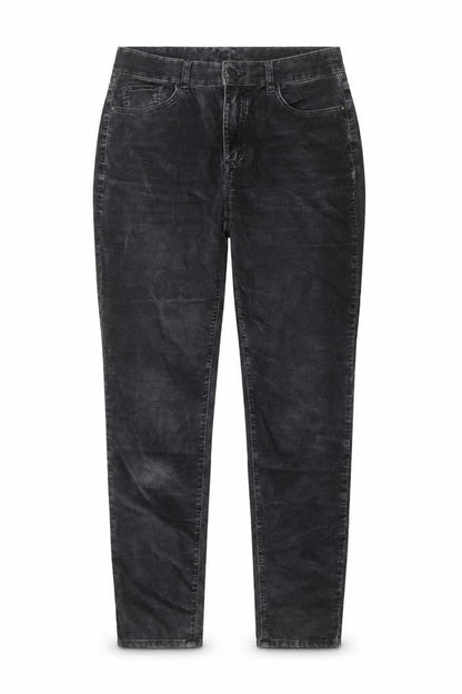 Massimo Dutti Women's Black Slim Chino Corduroy Trousers UK 8