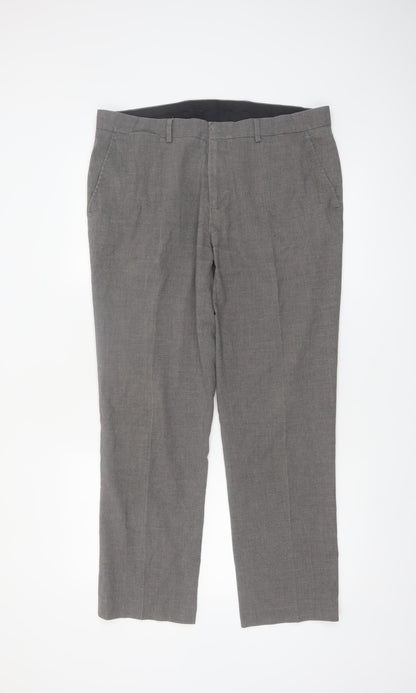 Mark Law Men's Grey 36R Dress Pants Trousers Regular Fit