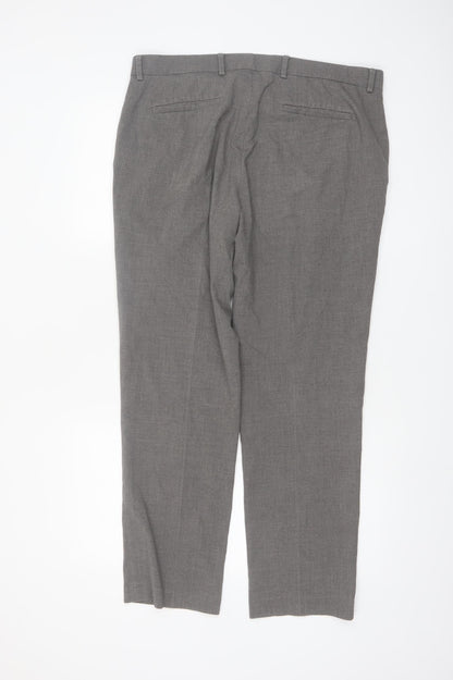 Mark Law Men's Grey 36R Dress Pants Trousers Regular Fit